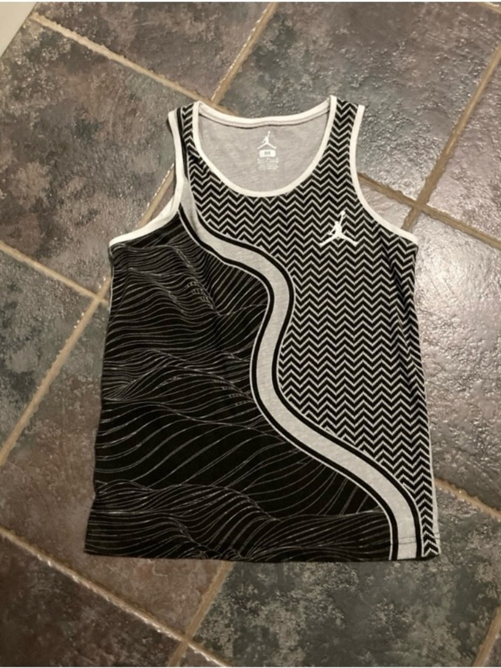 Jordan Black & Gray Graphic Tank Top Boys Size M